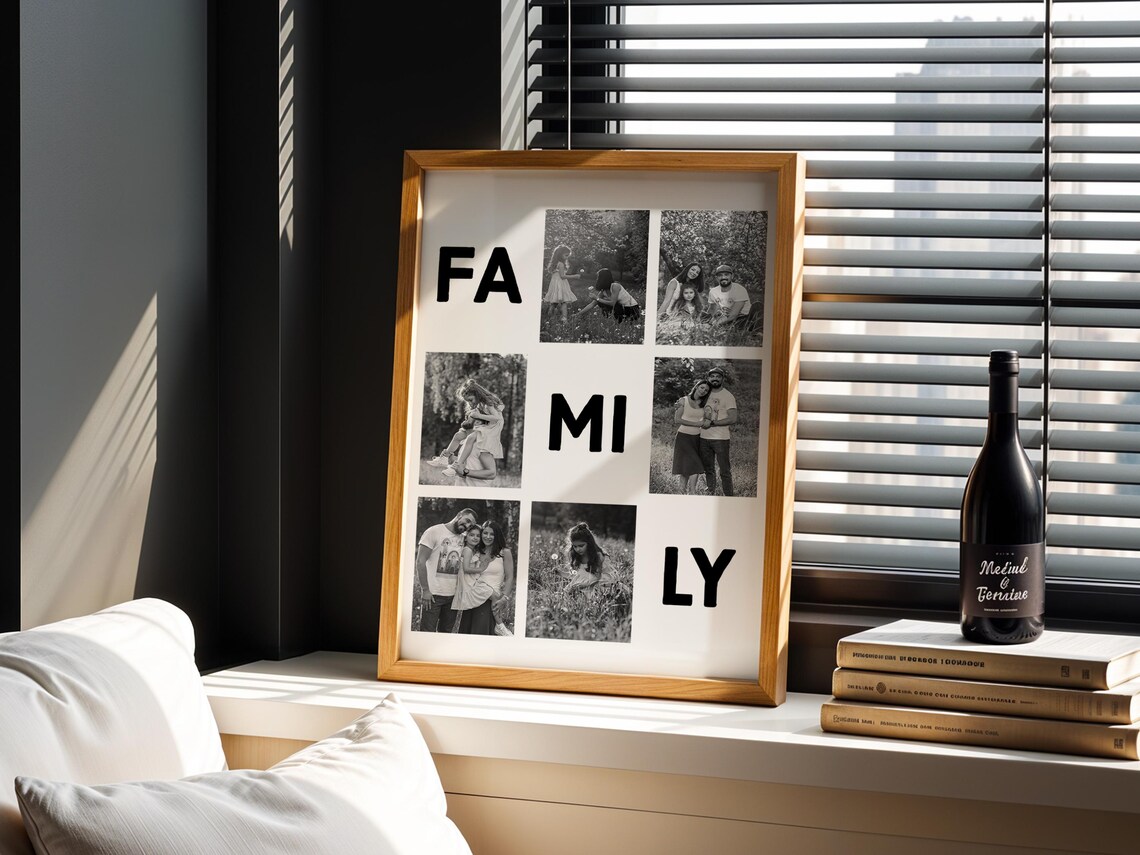 Custom Family Photo Collage Poster, Modern Wall Art