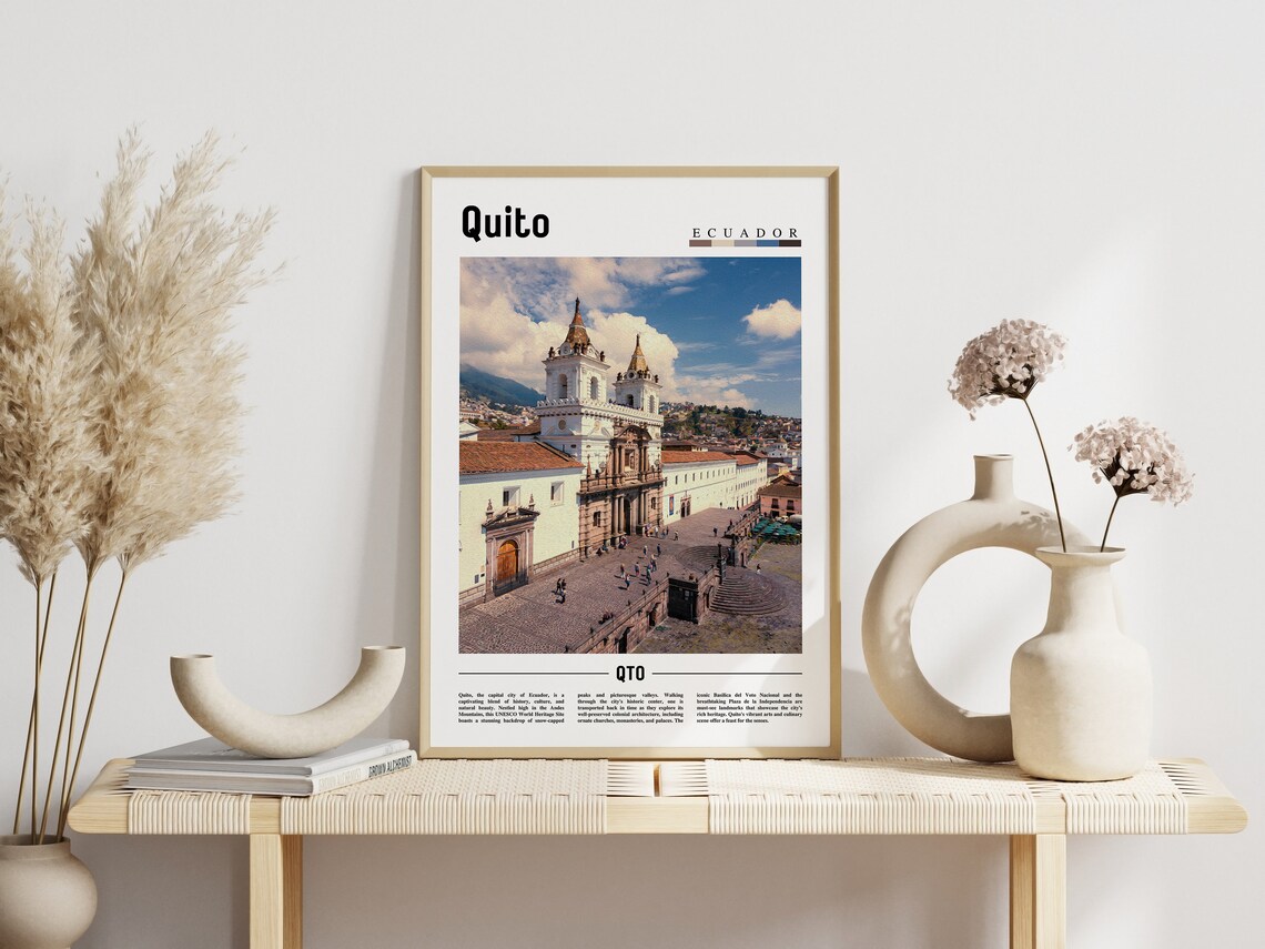 Quito Ecuador Colonial Church Old Town Plaza South America Poster - Image 3