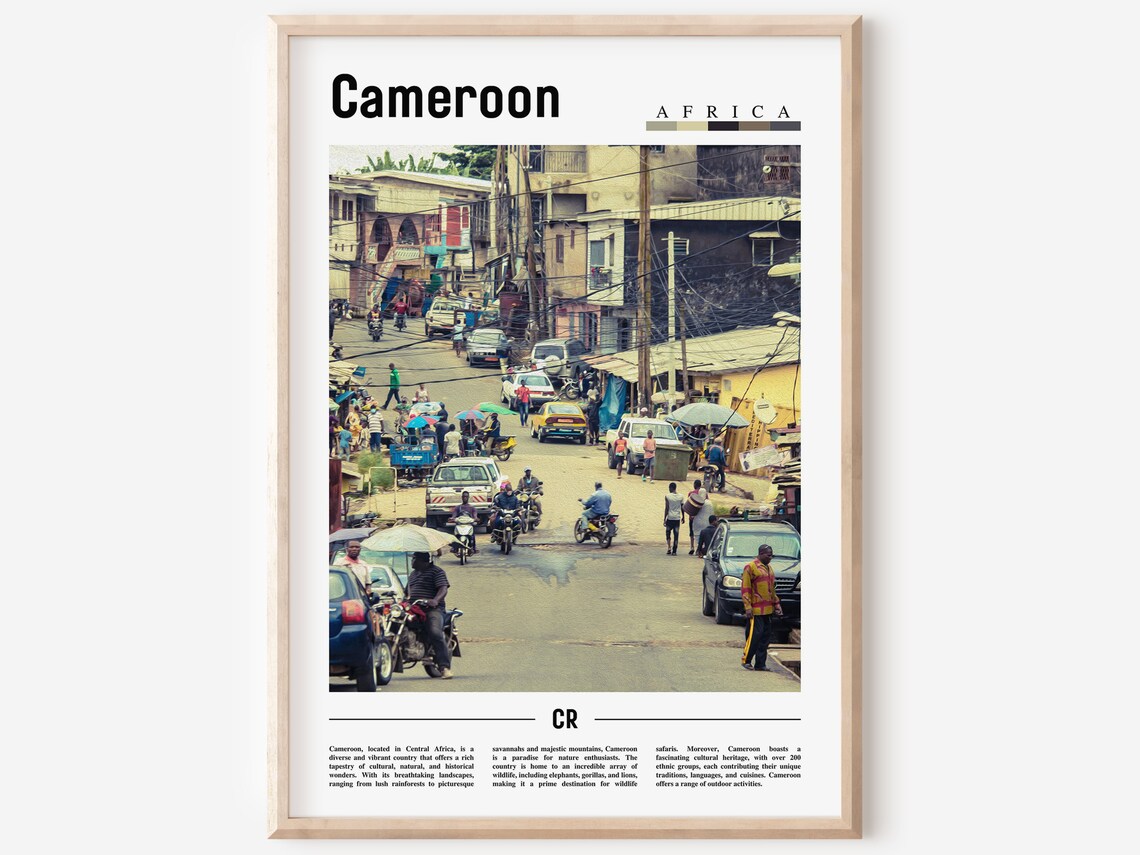 Cameroon Africa Busy City Street Daily Life Photography Travel Poster