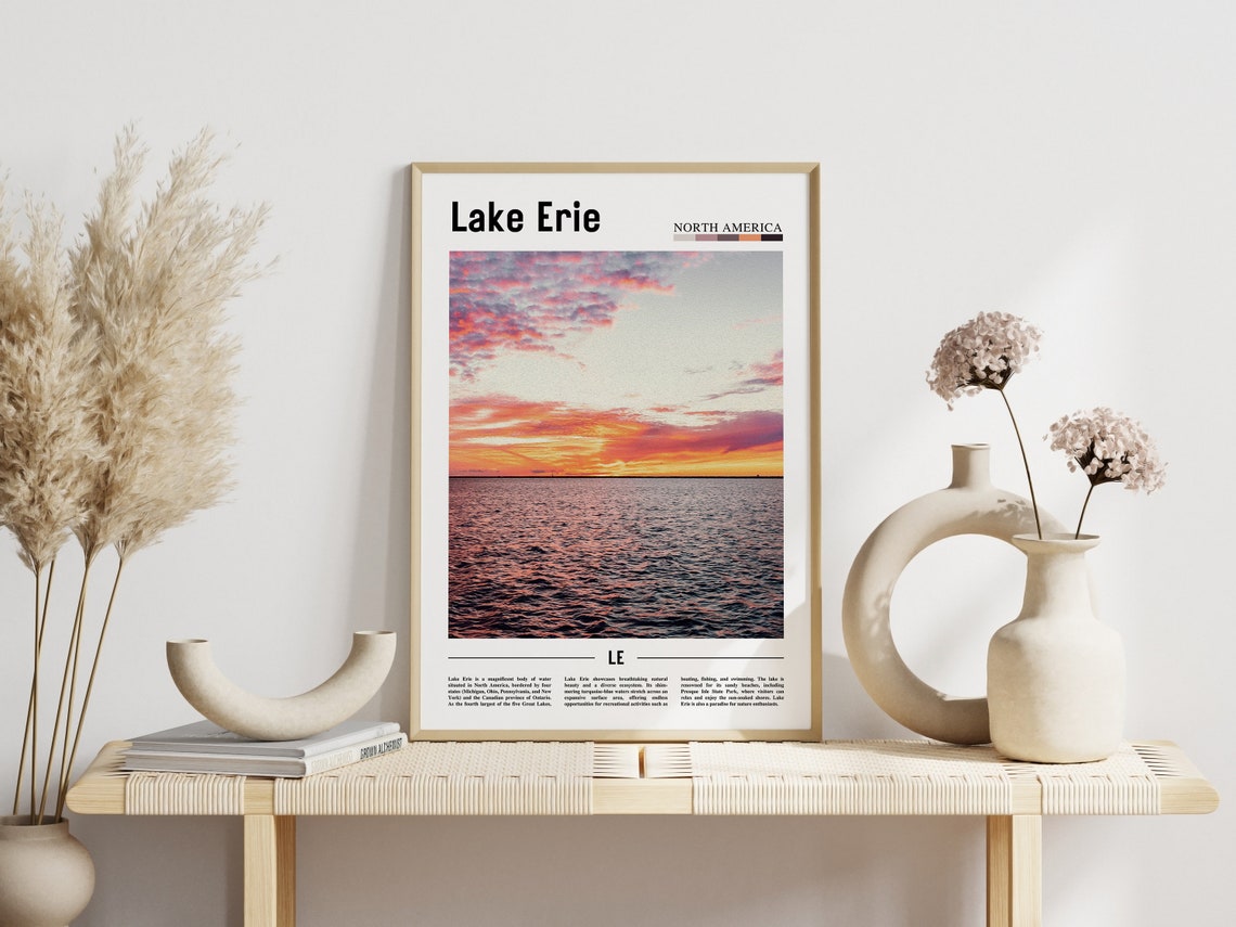 Lake Erie Poster Lake Erie Print Lake Erie Wall Art North America Photo North America Poster North America Print - Image 3