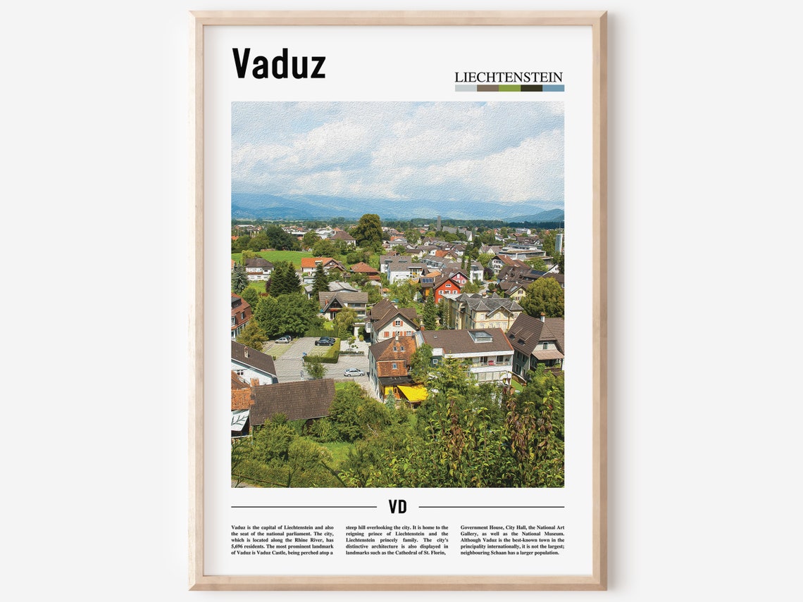 Vaduz Print Vaduz Poster Vaduz Wall Art Oil Painting Poster Colorful City Print City Artwork Travel Artwork Travel Wall Art City Print
