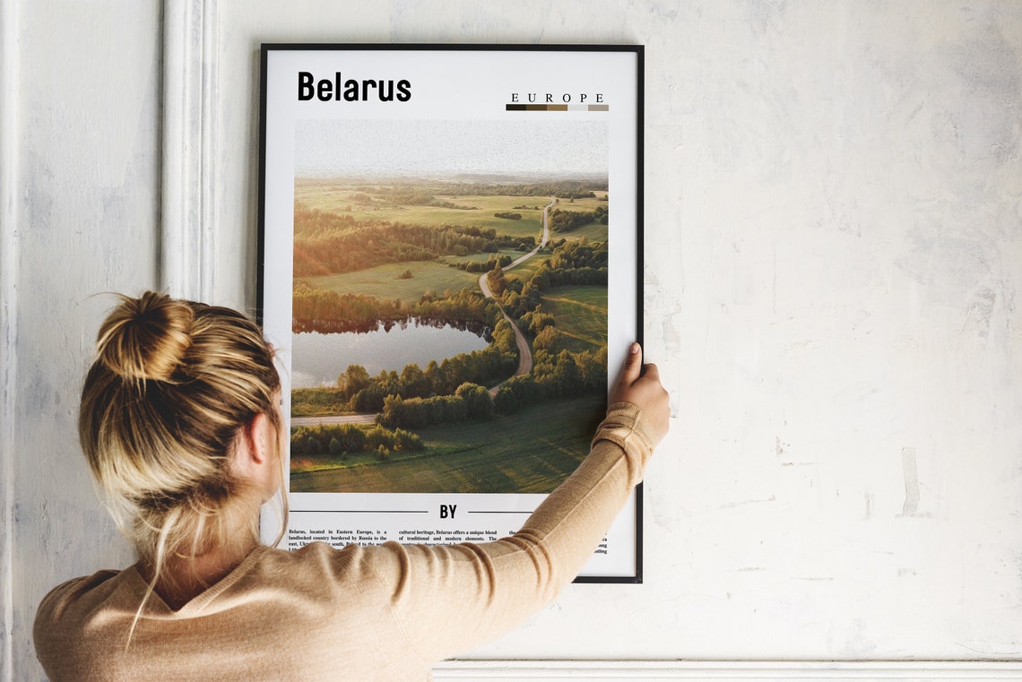 Belarus Europe Lake and Forest Countryside Aerial Photo Poster - Image 2
