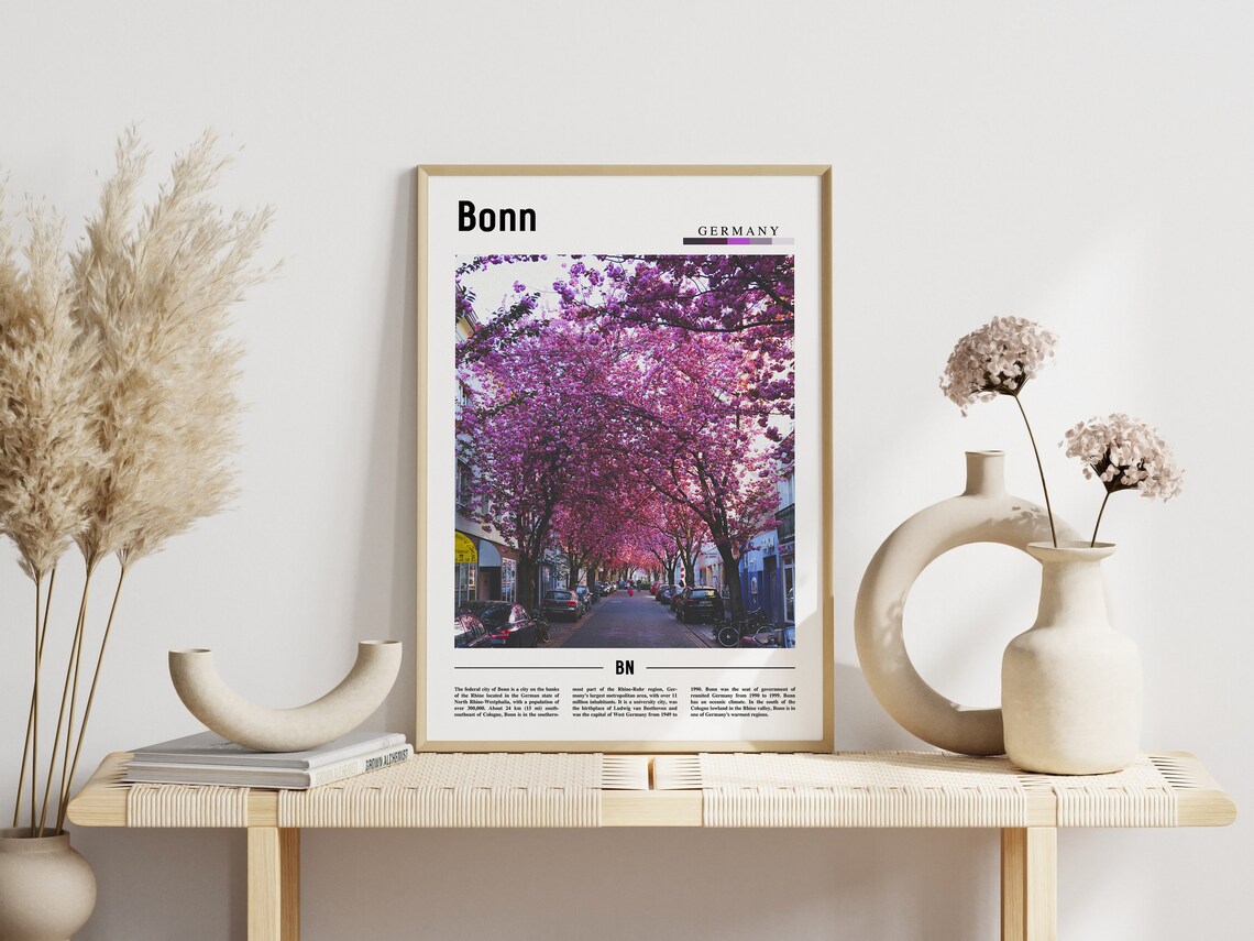 Bonn Germany Cherry Blossom Street Spring Photo Travel Poster - Image 3