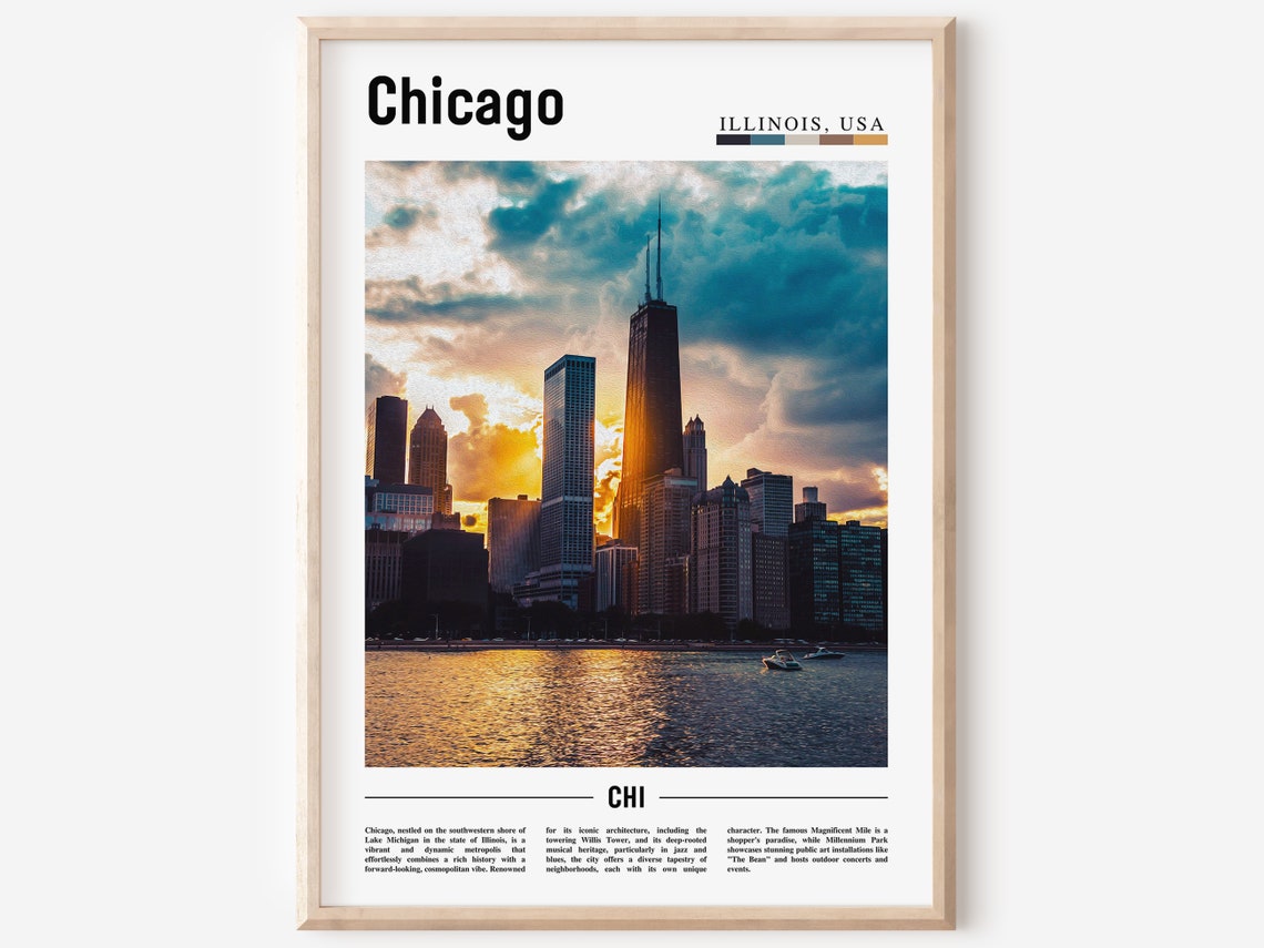 Chicago Print Chicago Poster Chicago Wall Art United States Photo United States Poster United States Print