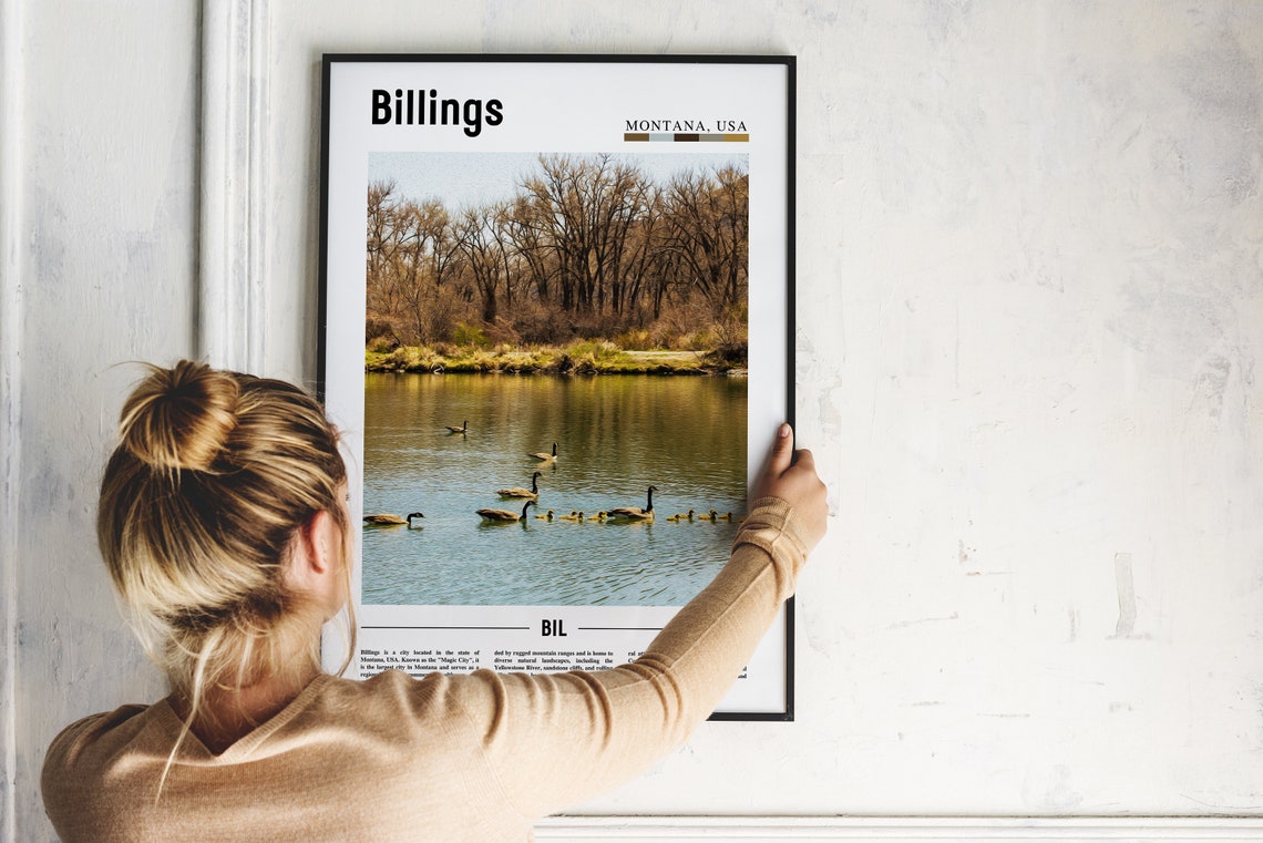 Billings Poster Billings Print Billings Wall Art United States Photo United States Poster United States Print Travel Poster - Image 2
