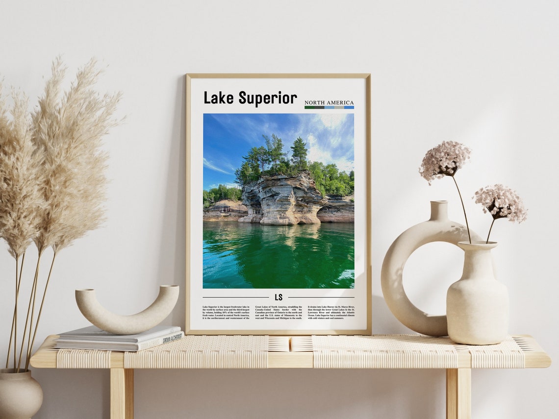 Lake Superior North America Great Lakes Sandstone Cliffs Poster - Image 3