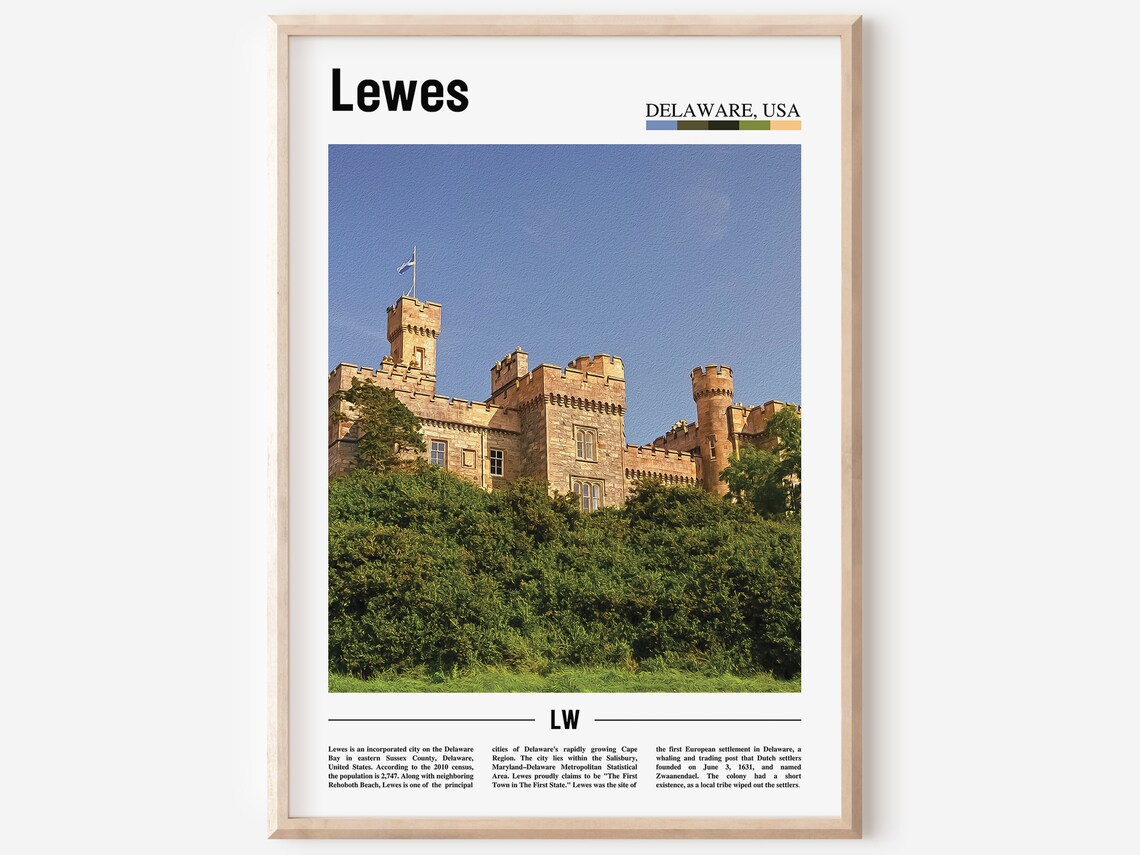 Lewes Delaware Historic Stone Castle Photo Travel Coastal Poster