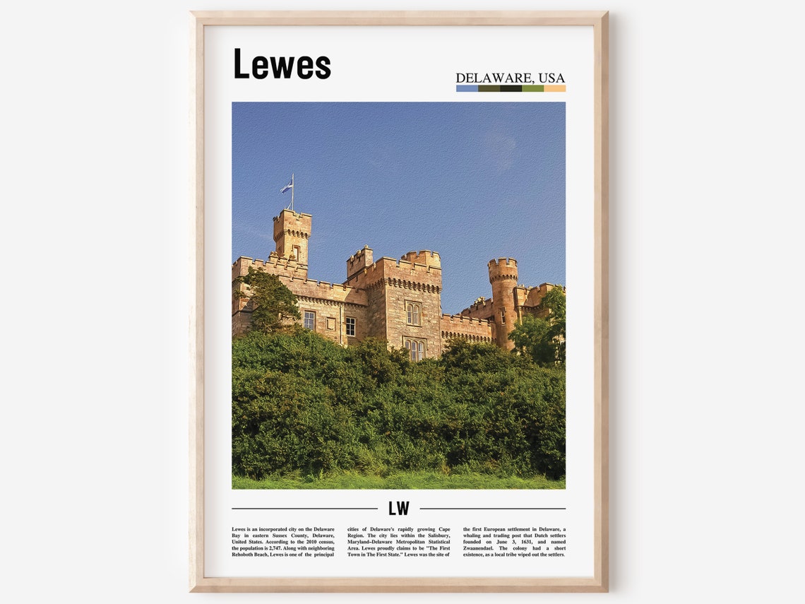 Lewes Print Lewes Poster Lewes Wall Art Oil Painting Poster Colorful City Print City Artwork Travel Artwork Travel Wall Art City Print