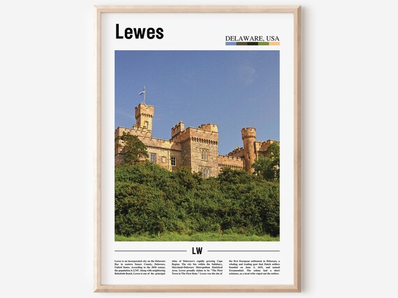 Lewes Delaware Historic Stone Castle Photo Travel Coastal Poster