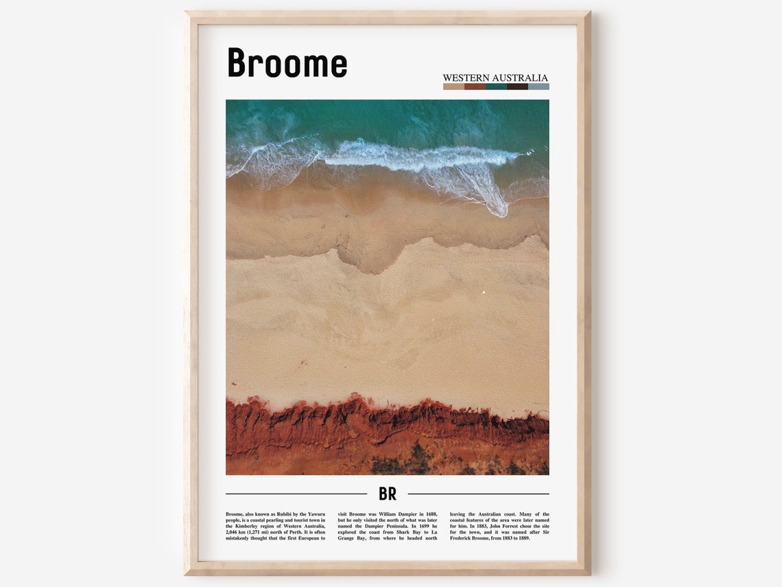 Broome Print Broome Poster Broome Wall Art Minimal Travel Print Minimal City Poster Travel Destination City Print Oil Painting Poster