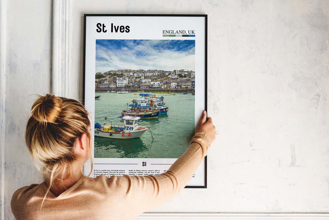 St Ives Cornwall England UK Harbor Fishing Boats Travel Poster - Image 2