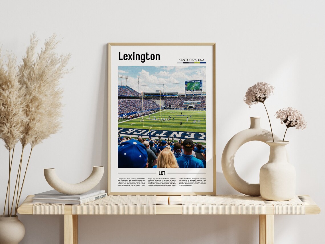 Lexington Kentucky Kroger Field Football Stadium Travel Poster - Image 3