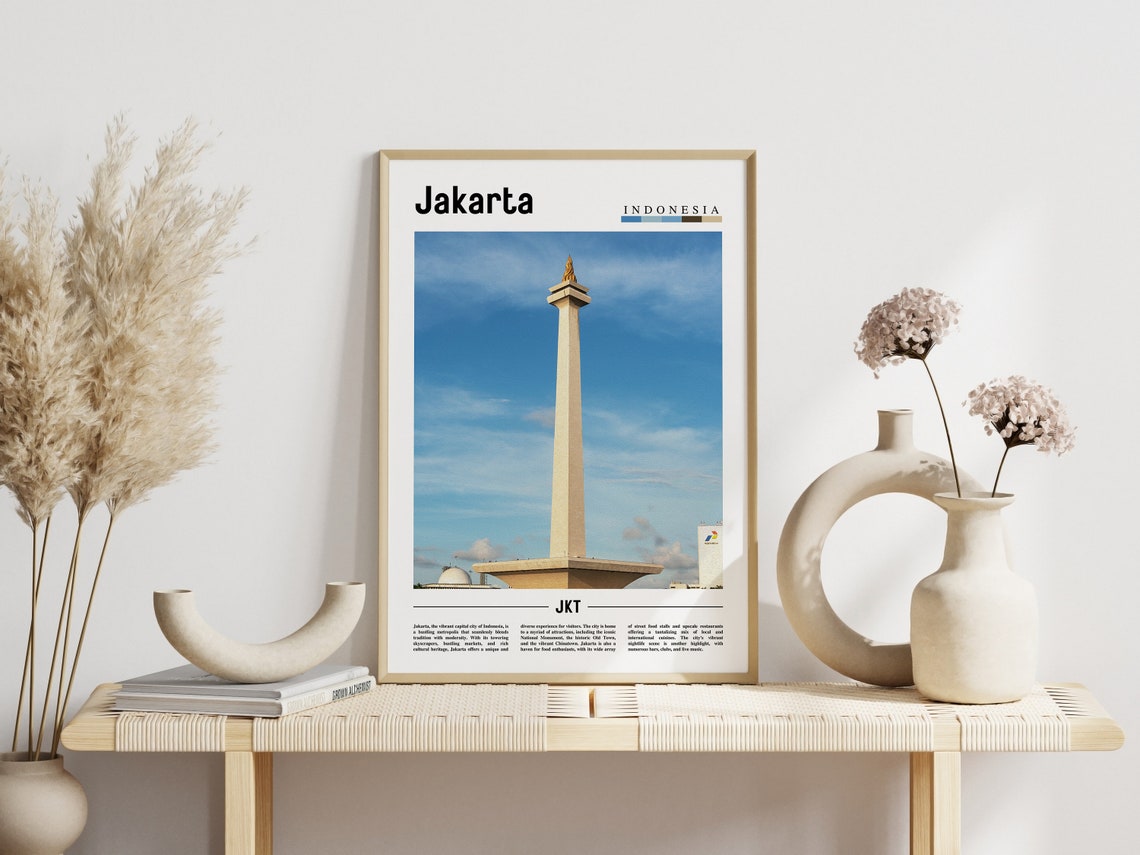 Jakarta Poster Jakarta Print Jakarta Wall Art Asia Print Asia Poster Asia Photo Minimal Travel Poster - Image 3