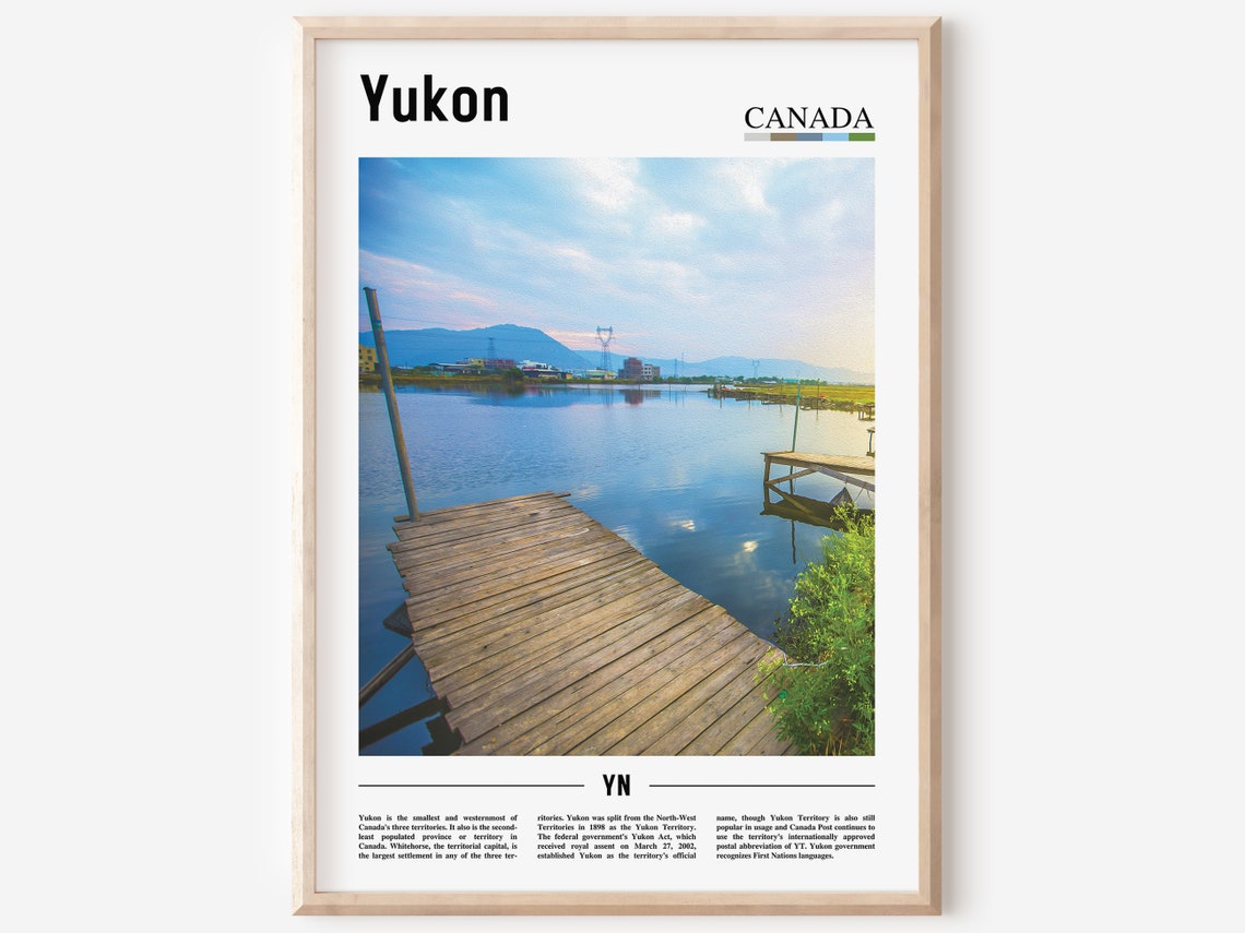 Yukon Print Yukon Poster Yukon Wall Art Oil Painting Poster Colorful City Print City Artwork Travel Artwork Travel Wall Art Lake Print