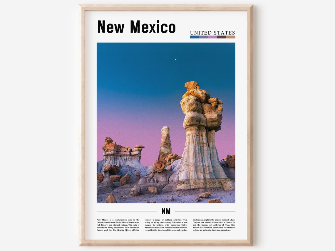 New Mexico Poster New Mexico Print New Mexico Wall Art United States Photo United States Poster United States Print Travel Poster