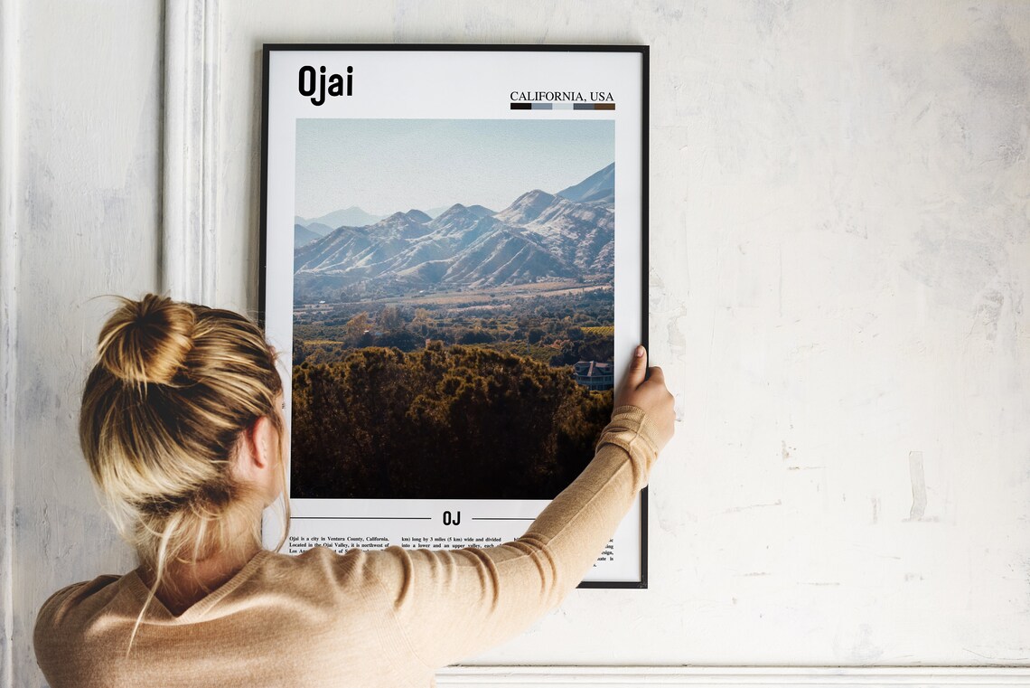 Ojai California Valley Mountain View Golden Hills Photo Travel Poster - Image 2