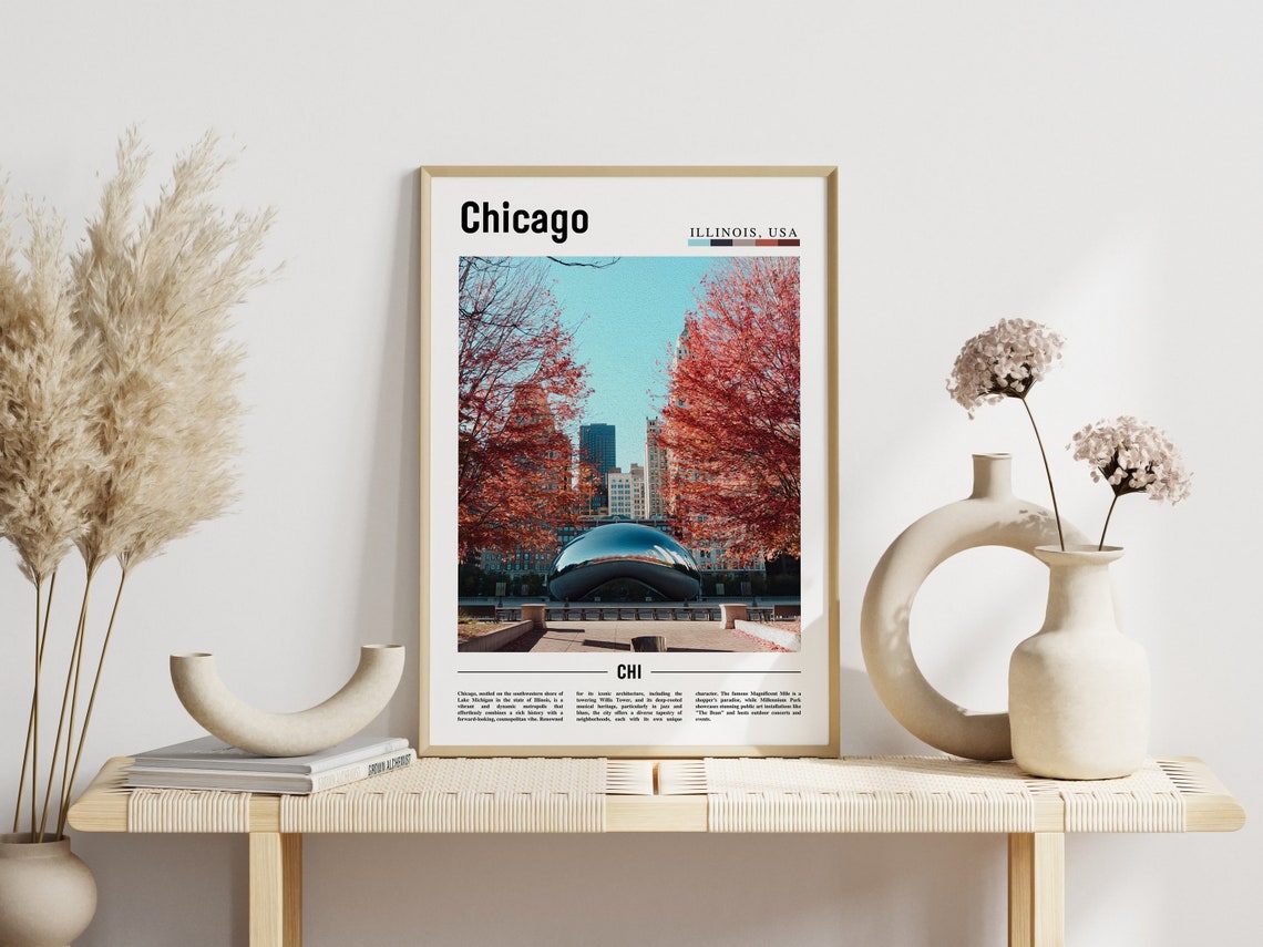 Chicago Print Chicago Poster Chicago Wall Art United States Photo United States Poster United States Print - Image 3