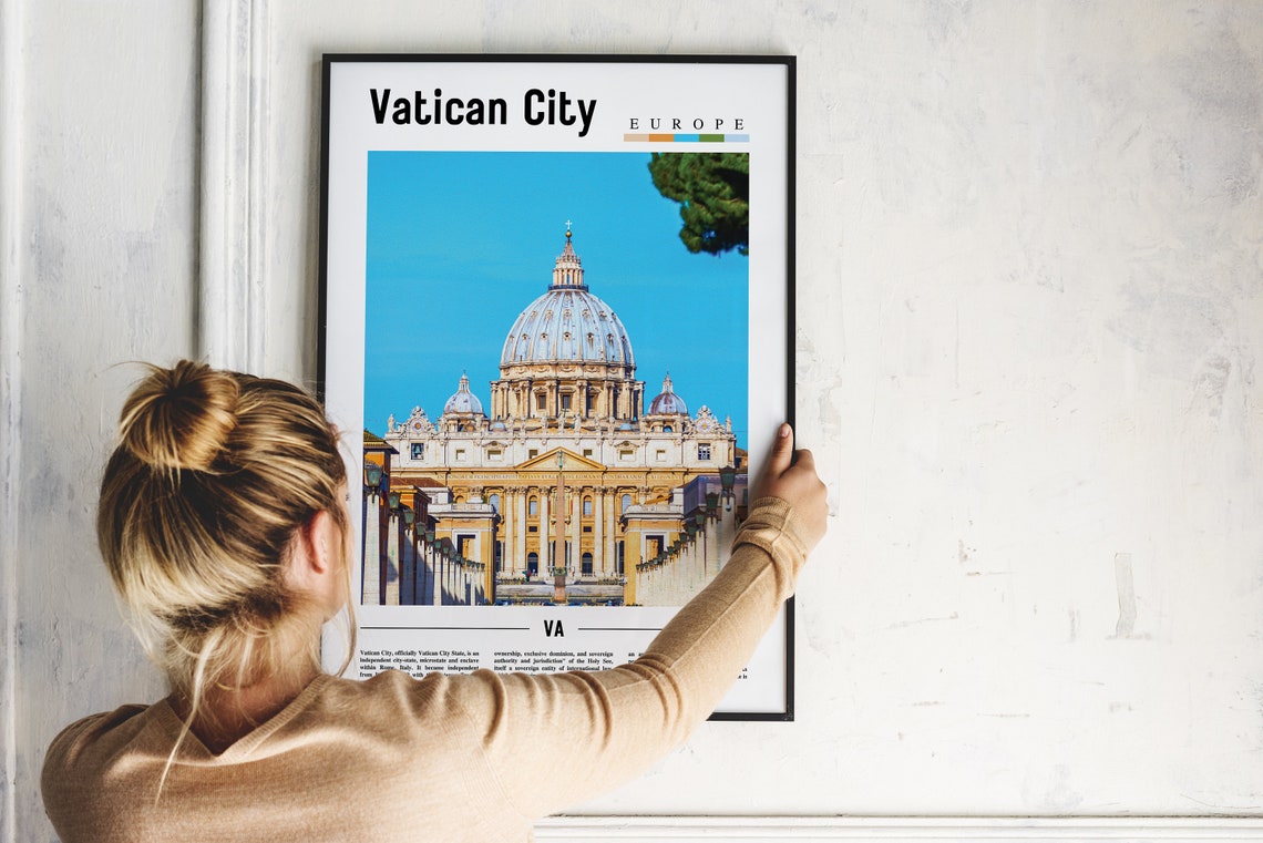 Vatican City Print Vatican City Poster Vatican City Wall Art Oil Painting Poster City Print City Artwork Travel Artwork Travel Wall Art - Image 2