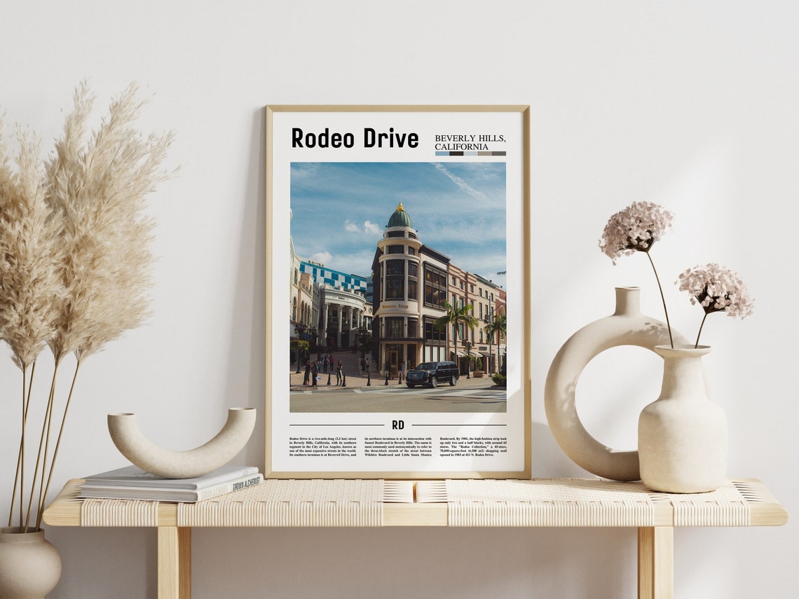 Rodeo Drive Print Rodeo Drive Poster Rodeo Drive Wall Art Minimal Travel Print Minimal City Poster Travel Destination Oil Painting Poster - Image 3