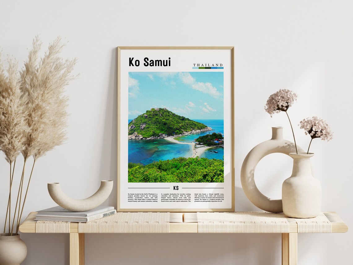 Ko Samui Thailand Tropical Island Minimalist Travel Photo Poster - Image 3