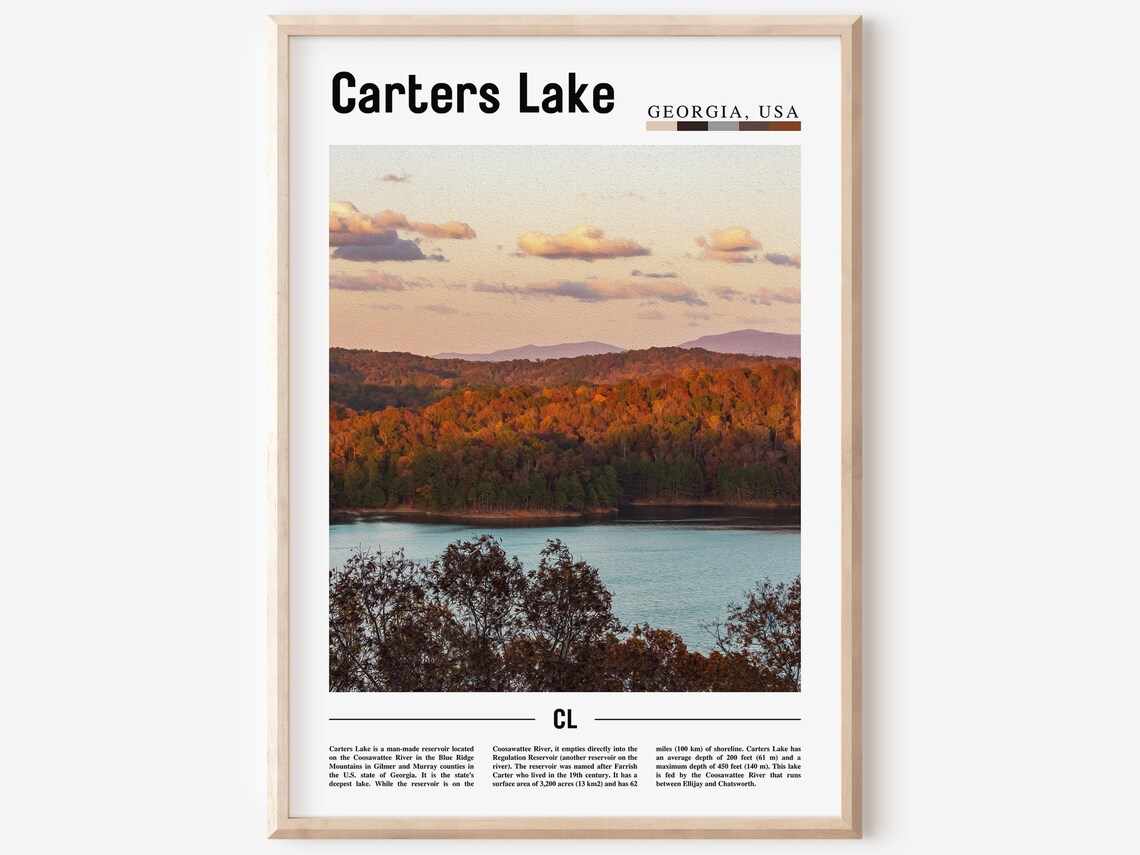 Carters Lake Poster Carters Lake Print Carters Lake Wall Art United States Photo United States Poster United States Print