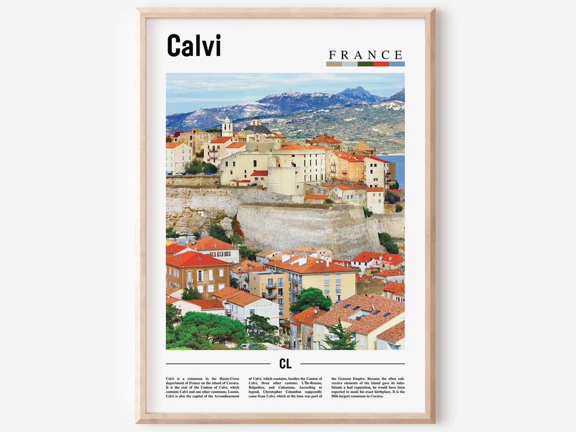 Calvi France Corsica Citadel Old Town Mediterranean Travel Poster