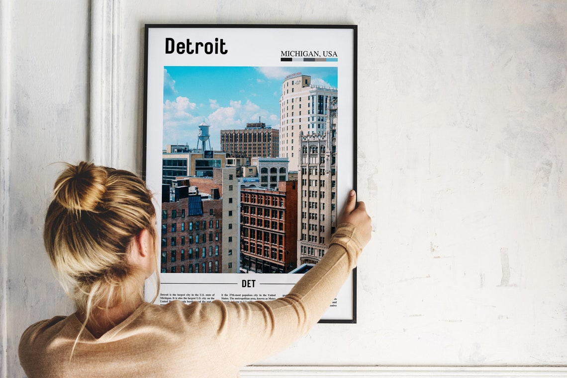 Detroit Print Detroit Poster Detroit Wall Art United States Photo United States Poster United States Print Travel Poster - Image 2