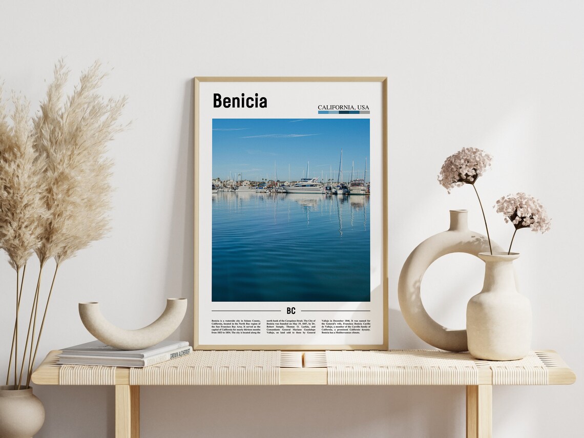 Benicia California USA Marina Harbor Sailboats Travel Poster BC - Image 3