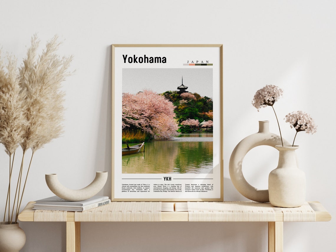 Yokohama Poster Yokohama Print Yokohama Wall Art Asia Print Asia Poster Asia Photo Minimal Travel Poster - Image 3