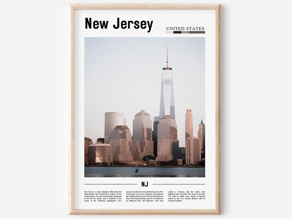 New Jersey Poster New Jersey Print New Jersey Wall Art United States Photo United States Poster United States Print Travel Poster
