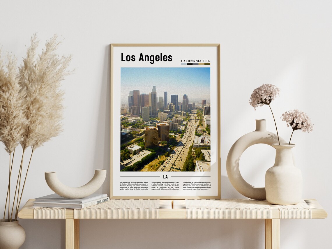 Los Angeles California USA Downtown Skyline Aerial Photo Poster - Image 3