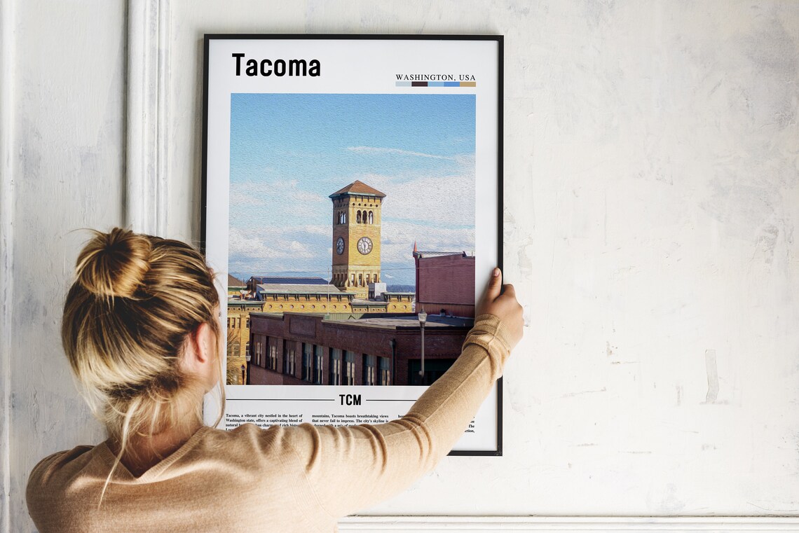 Tacoma Washington Historic Clock Tower Downtown Photo Poster - Image 2