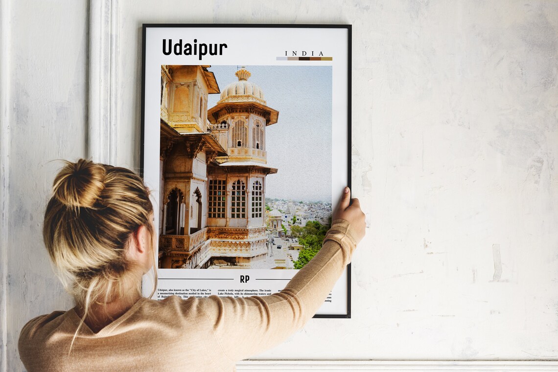 Udaipur India City Palace Architecture Heritage Travel Poster - Image 2