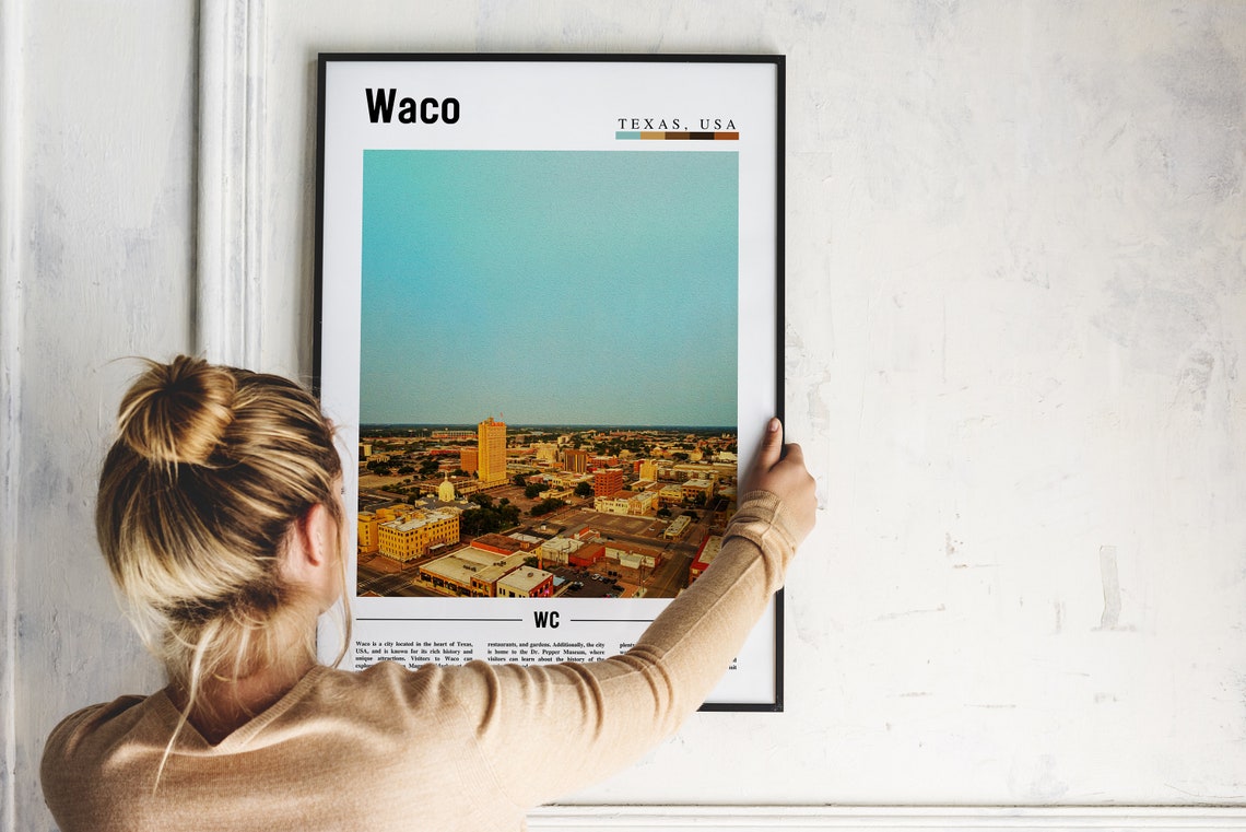 Waco Poster Waco Print Waco Wall Art United States Photo United States Poster United States Print Travel Poster - Image 2