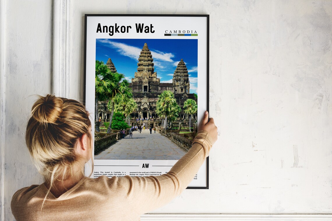 Angkor Wat Cambodia Ancient Temple Complex Sunrise Travel Poster - Image 2