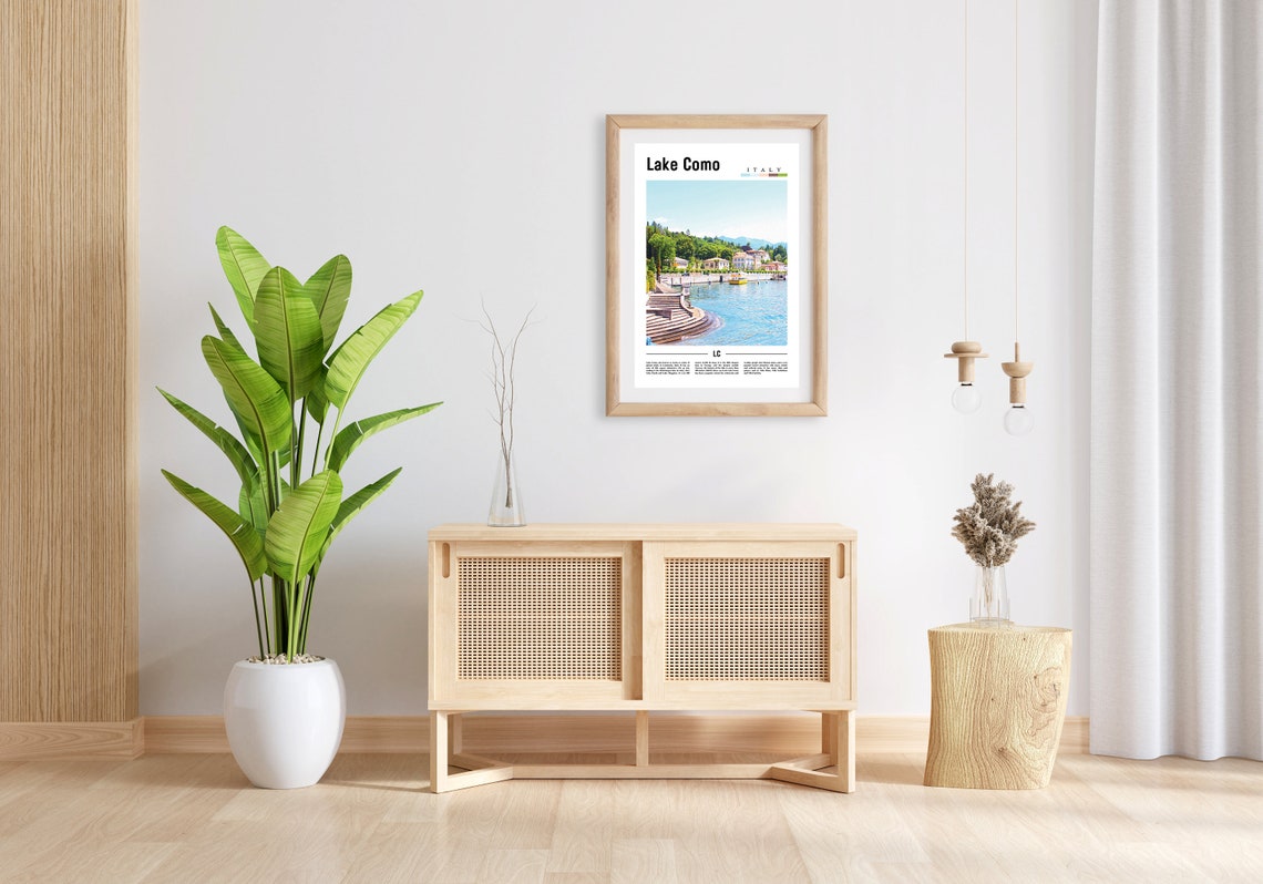 Lake Como Print Lake Como Poster Lake Como Wall Art Oil Painting Poster Colorful City Print City Artwork Travel Artwork Travel Wall Art - Image 3
