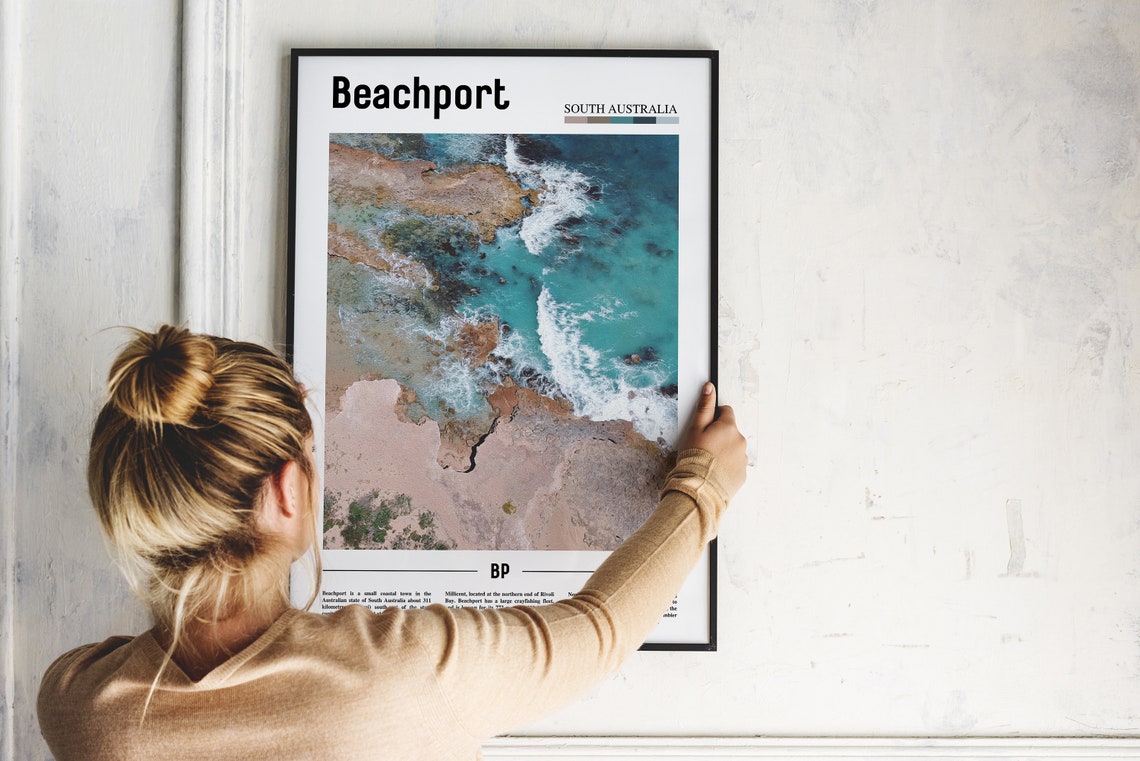 Beachport Print Beachport Poster Beachport Wall Art Minimal Travel Print Minimal City Poster Travel Destination Print Oil Painting Poster - Image 2