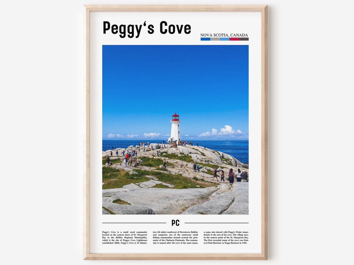 Peggys Cove Print Peggys Cove Poster Peggys Cove Wall Art Minimal Travel Print Minimal City Poster Travel Oil Painting Poster