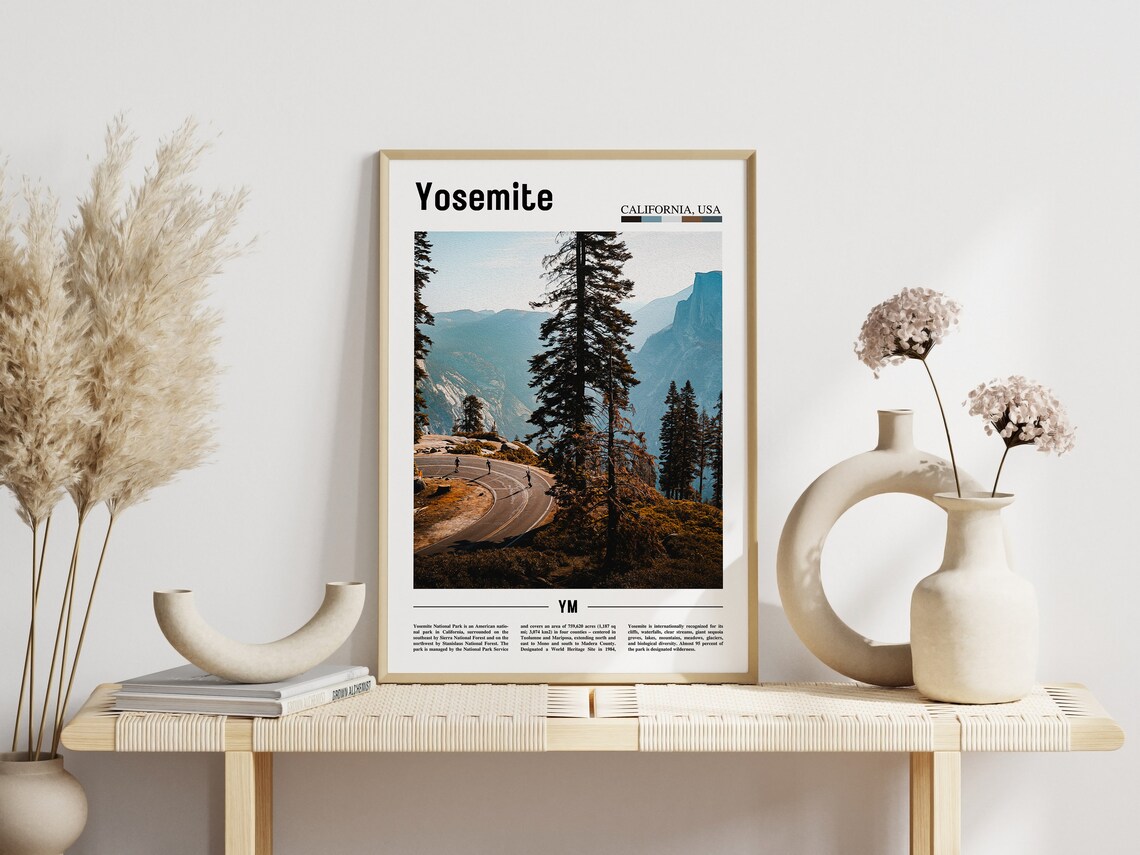 Yosemite California Winding Road Pines Valley Poster Photo Art - Image 3