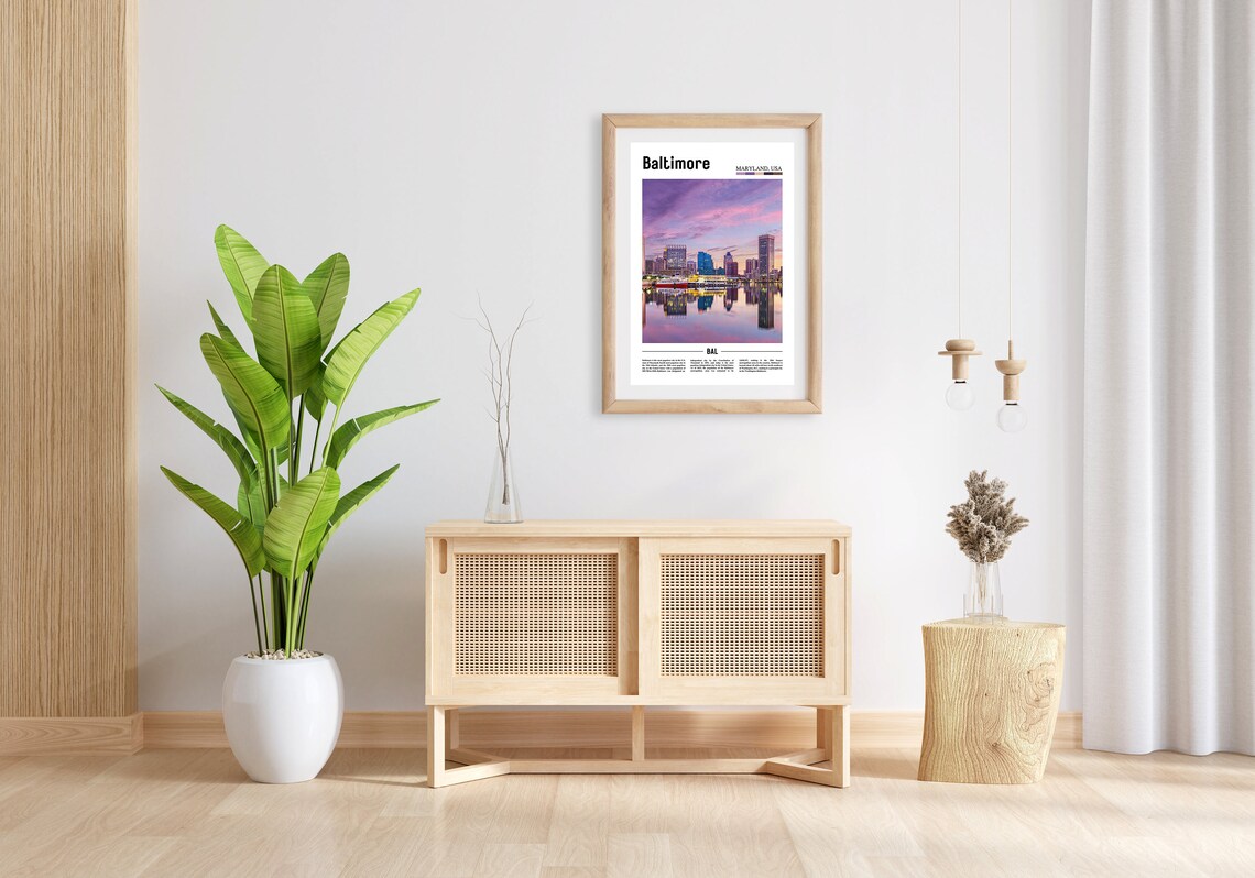Baltimore Maryland Inner Harbor Sunset Skyline Waterfront Poster - Image 3