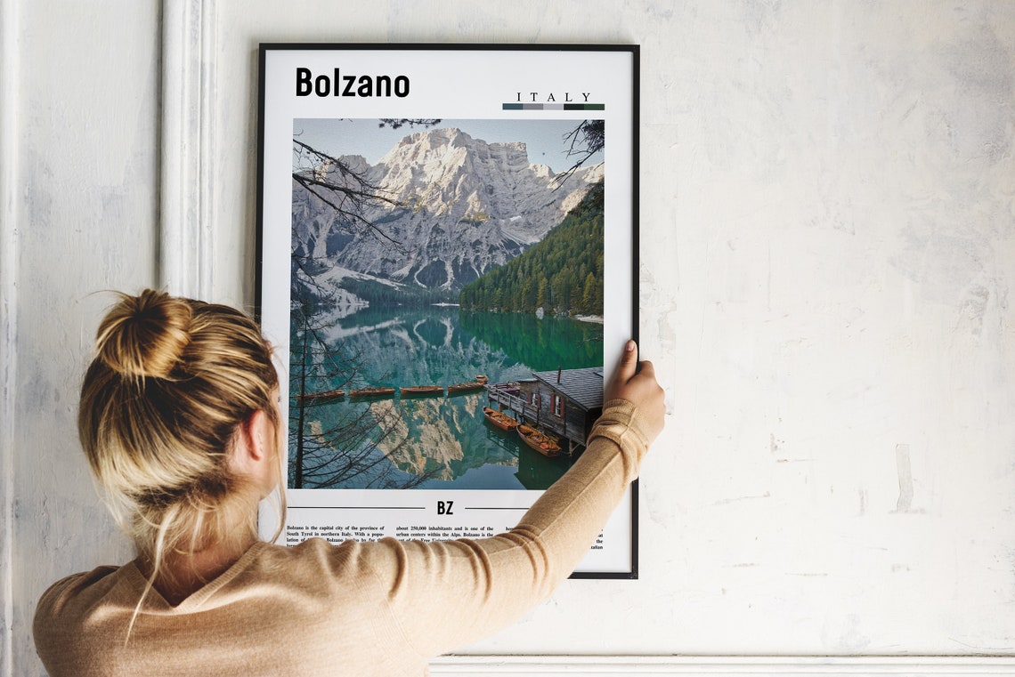 Bolzano Print Bolzano Poster Bolzano Wall Art Minimal Travel Print Minimal City Poster Travel Destination Print Oil Painting Poster - Image 2
