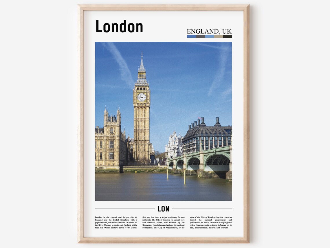 London England Big Ben Westminster Thames Travel Photo Art Poster