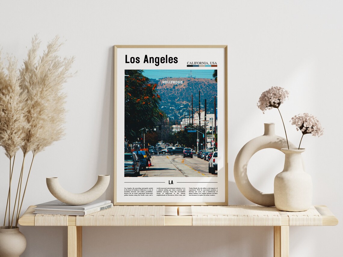 Los Angeles Hollywood Sign Street Photo California Travel Poster - Image 3