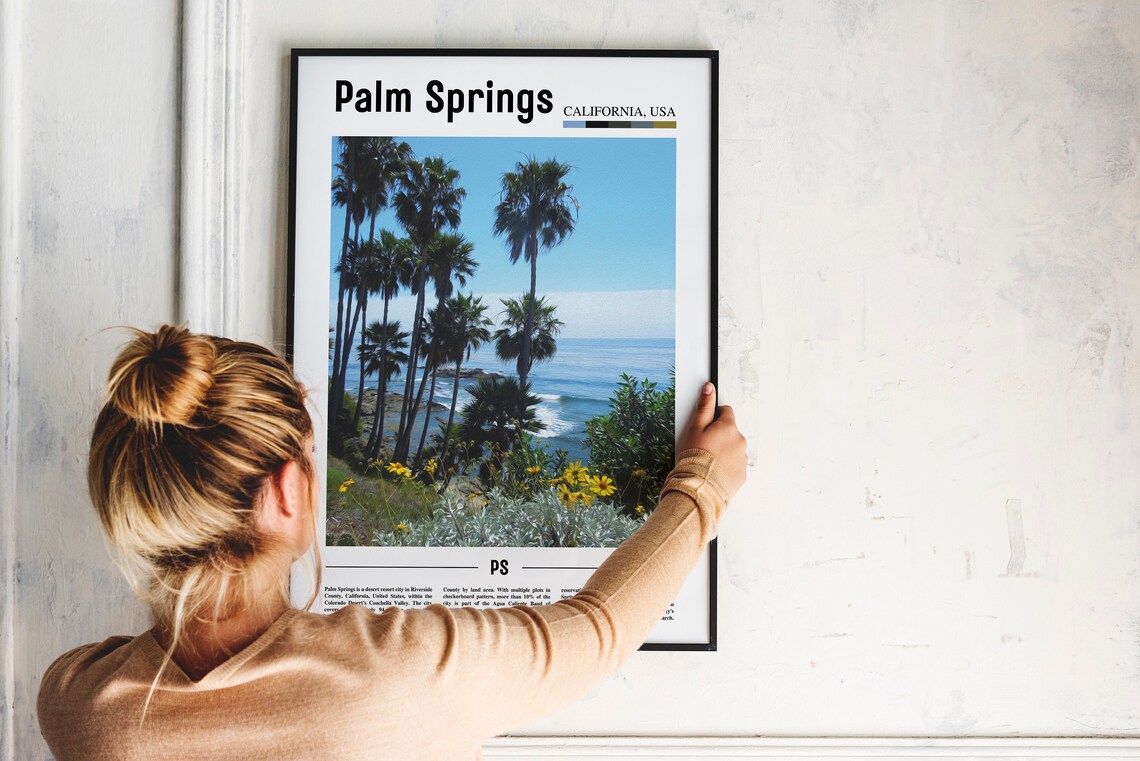 Palm Springs California Palm Trees Overlooking the Ocean Poster - Image 2