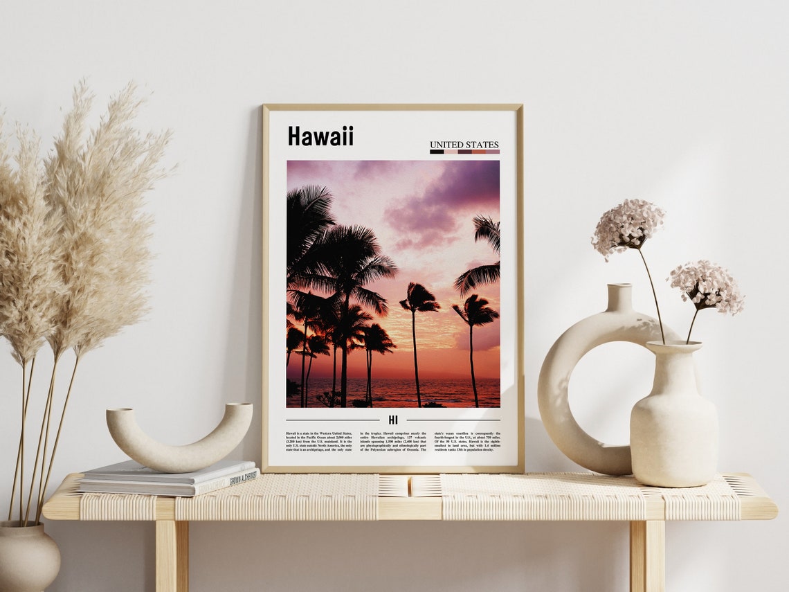Hawaii Poster Hawaii Print Hawaii Wall Art United States Photo United States Poster United States Print Travel Poster - Image 3