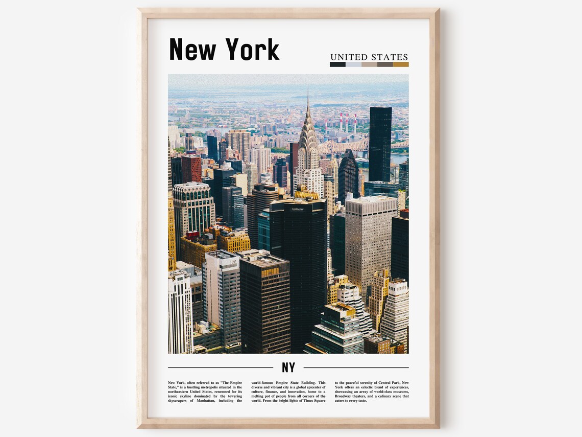 New York Manhattan Skyline Chrysler Building Cityscape Photo Poster