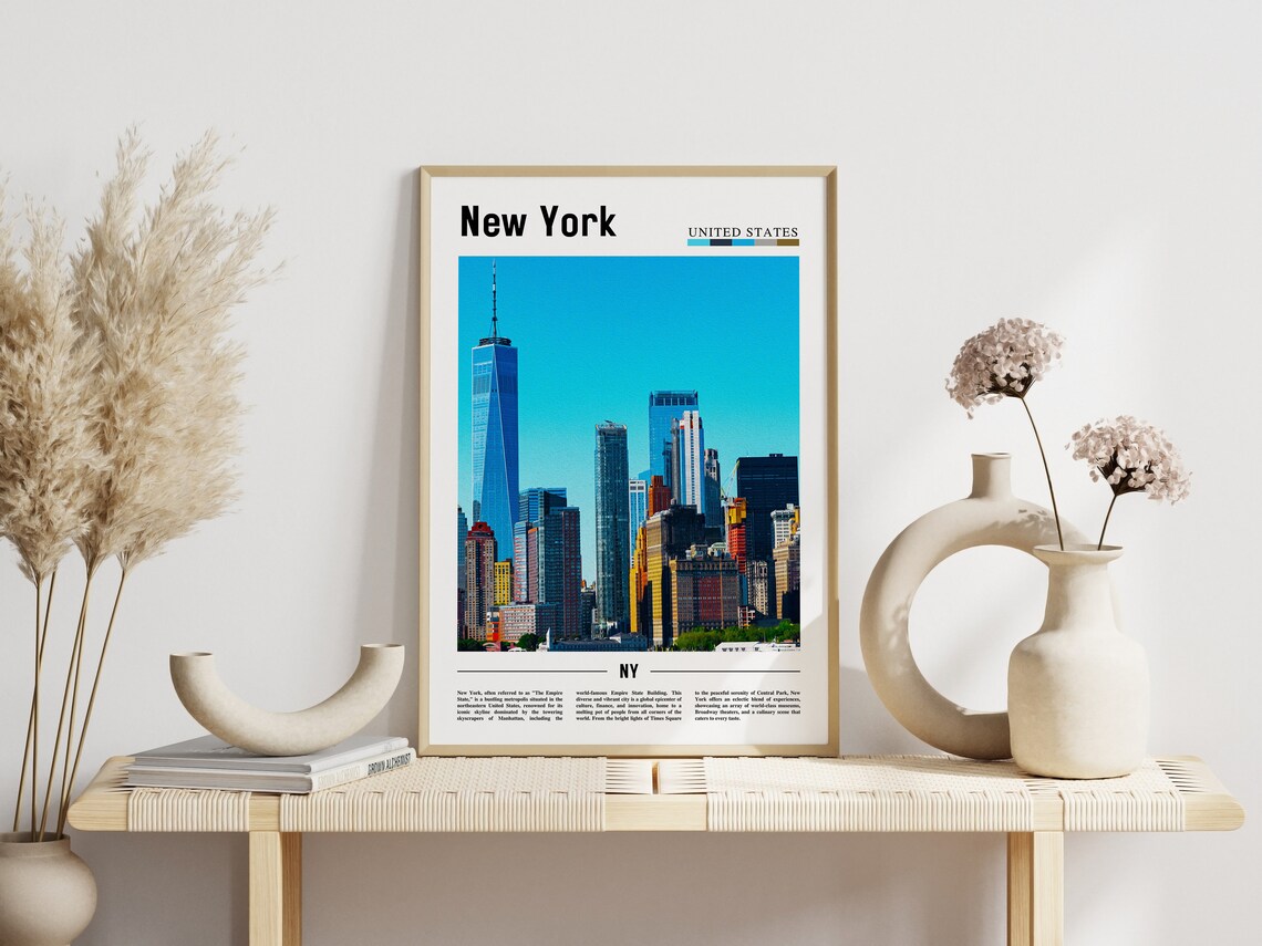 New York One World Trade Center Sunny Skyline Day Photo Poster - Image 3