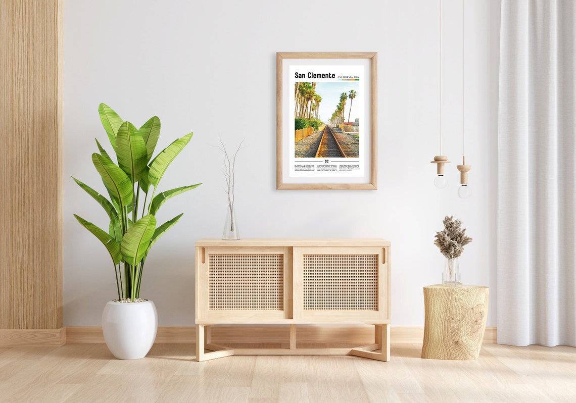 San Clemente Print San Clemente Poster San Clemente Wall Art Oil Painting Poster City Print City Artwork Travel Artwork Travel Wall Art - Image 3