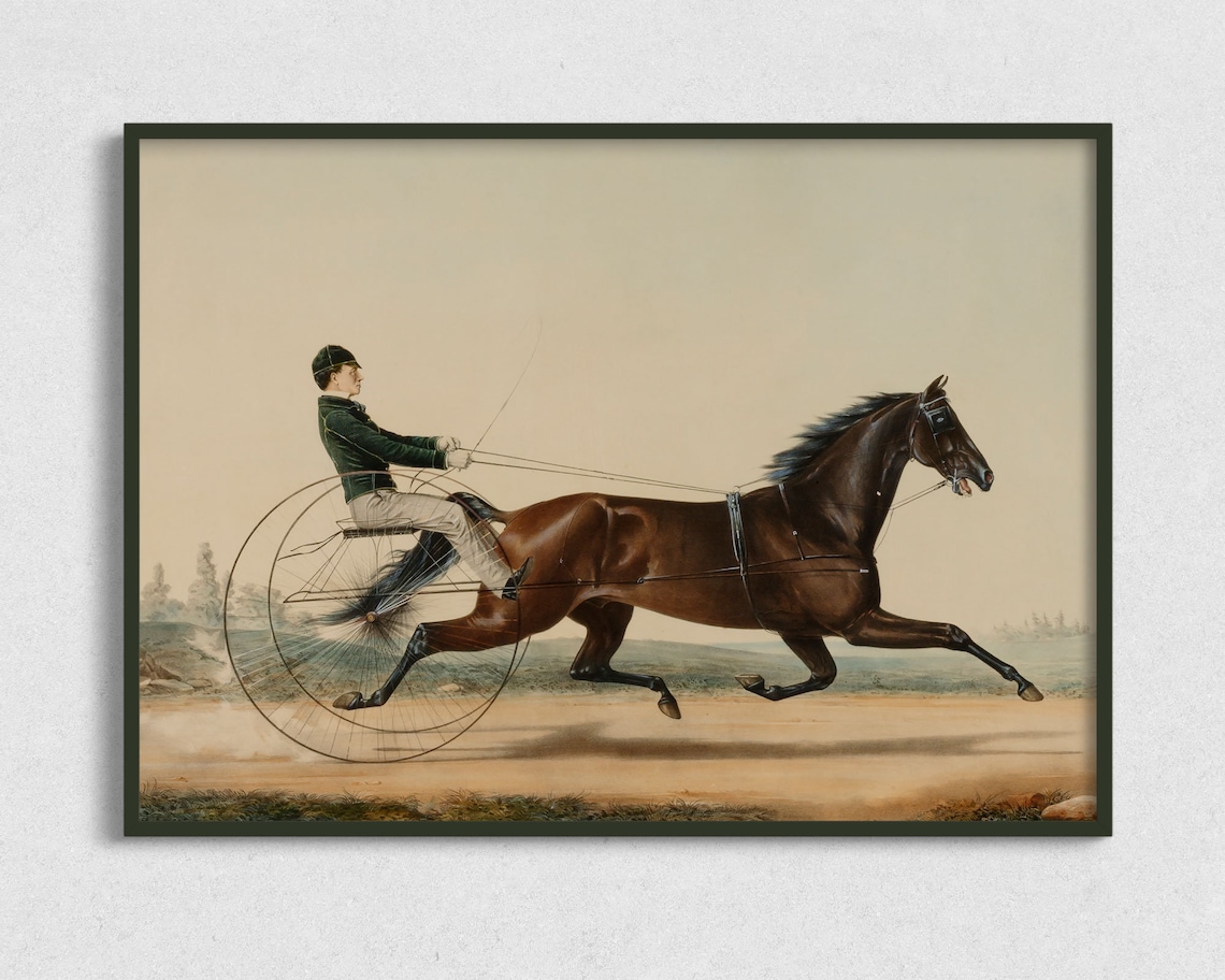 Antique Horse Racing Vintage Equestrian Art Print