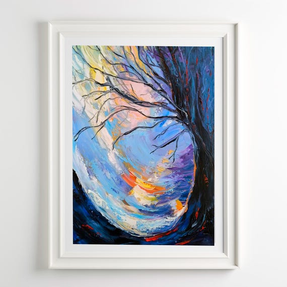 Abstract Tree Art Print Nature Landscape Decor
